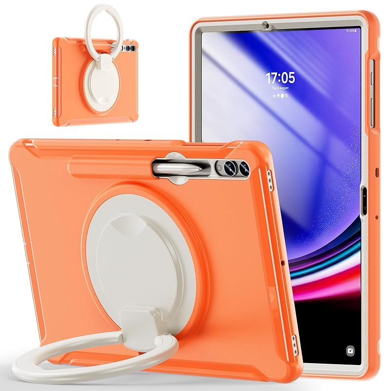 【新品】 360度回転 スタンド Galaxy Tab S10+/S9 FE+/S9+/S8+/S7+/S7 FE 12.4インチ ケース 衝撃吸収 頑丈 持ち手付き ハンドル付 Android タブレット ギャラクシー Tab S10+/S9 FE+/S9