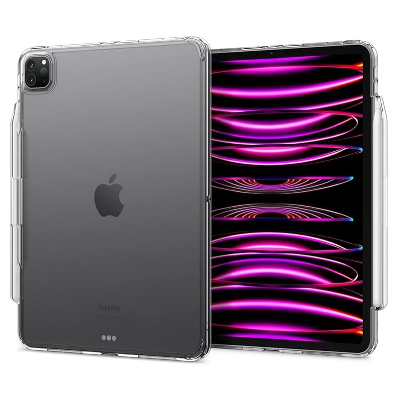 【新品】 Spigen iPad Pro 11 ケース クリア スリム 耐衝撃 Apple Pencil充電 収納 透明 すり傷防止 エア・スキン ハイブリッド ACS05937 (クリスタル・クリア)