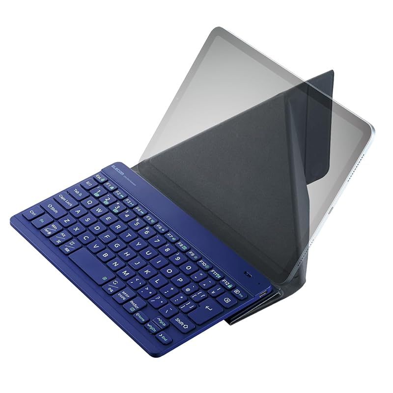 【新品】 エレコム ワイヤレス キーボード Bluetooth Slint 超薄型 充電式 パンタグラフ 保護ケース付 3台マルチペアリング OS自動識別 Windows/macOS/ChromeOS/iOS/iPadOS/Android ブルー TK-TM1