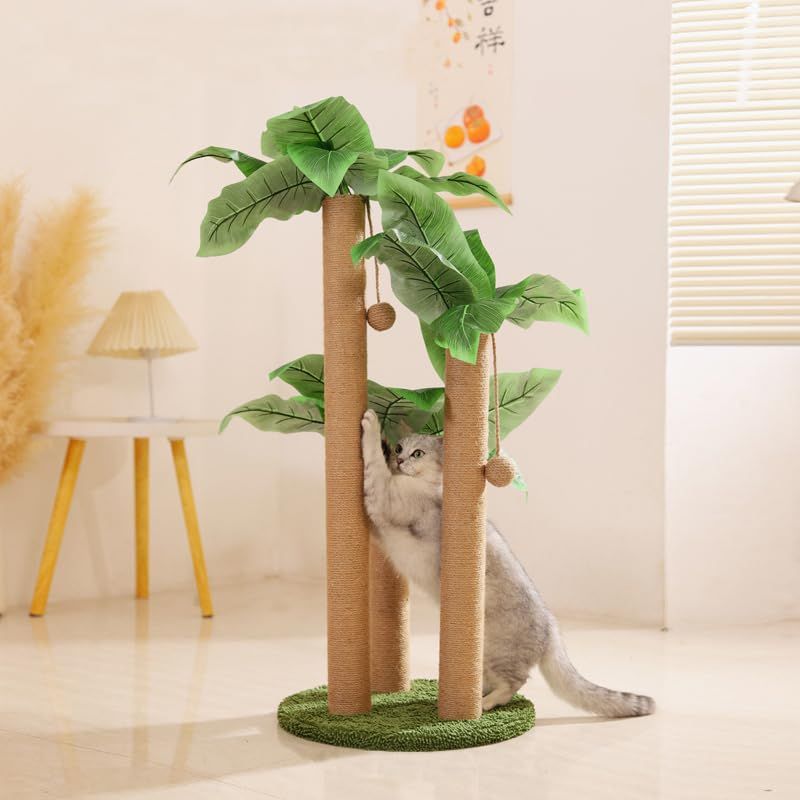 XBWUYOYO猫爪とぎポール 猫 爪研ぎ マルチ猫おもちゃ 遊び放題 猫つめとぎ スクラッチポール 安定 頑丈 長持ち 高さ調整幅40-80cm ポンポンおもちゃ付き 子猫から成猫まで
