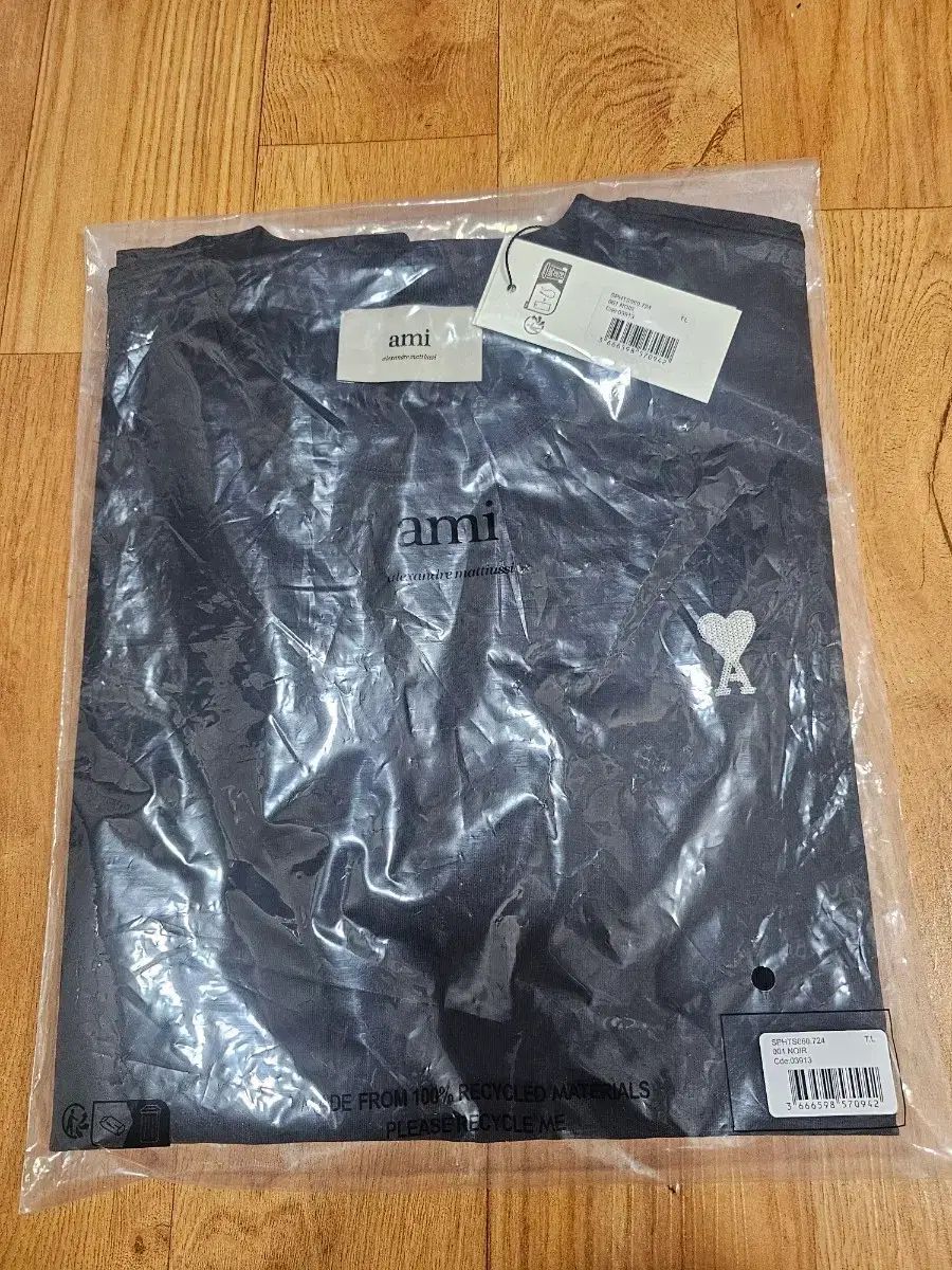 アミ スモール ハート ブラック 半袖 Tシャツ L