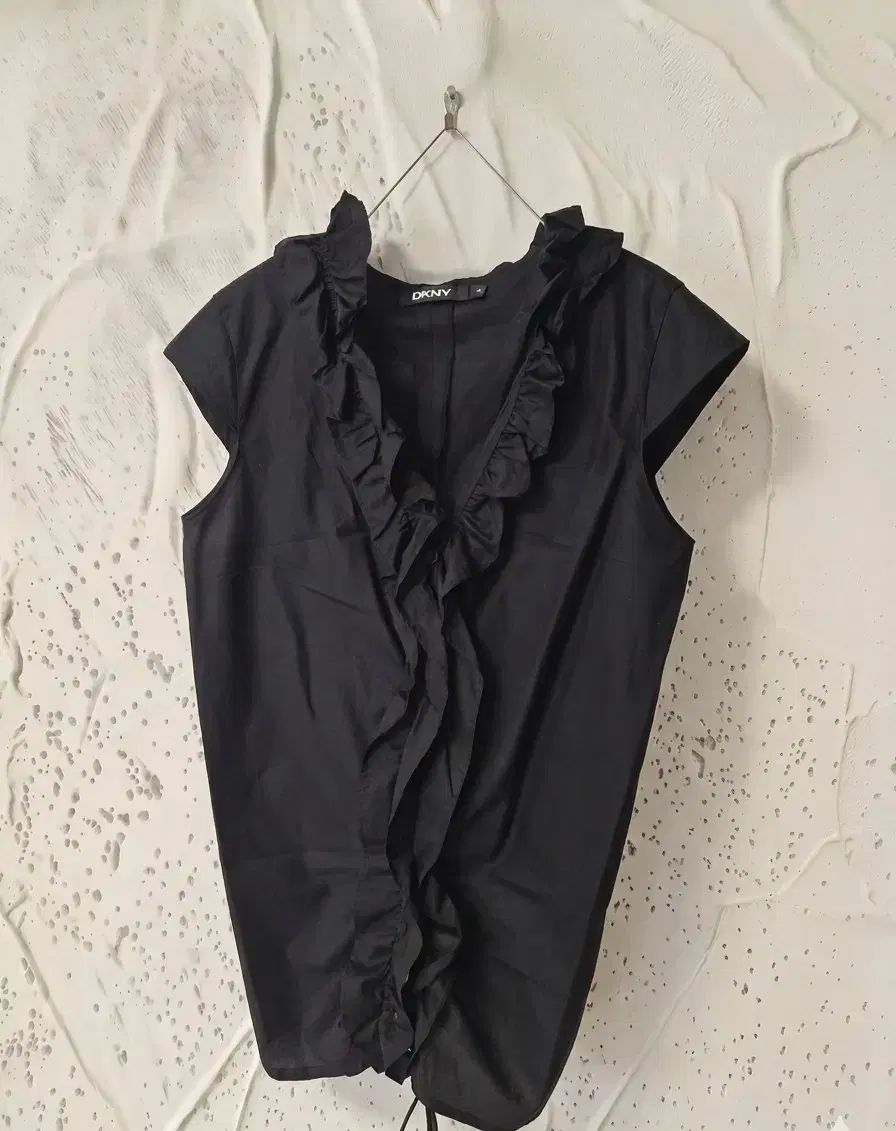 DKNY 正規品 レディース フリル ブラウス (コットン 100%)
