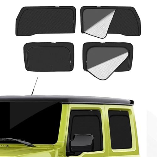 ジムニー JB04系 車種専用 メッシュカーテン サンシェード 遮光 換気 JIMNY JB64 JB74 サイド用 2in1 カーテン 日除け 虫避け マグネット カーシェード 通風 UVカット運転席 助手席 インテリア アクセサリー カス 84fb4b50