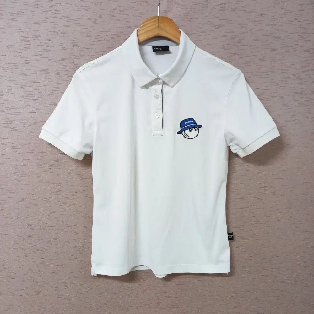 B5-21/マルボンゴルフ 白 半袖 カラーTシャツ レディース