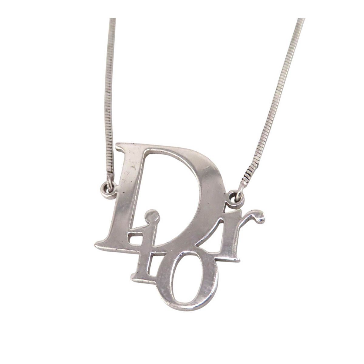 ディオール ロゴ ネックレス メタル レディース シルバーカラー Dior 