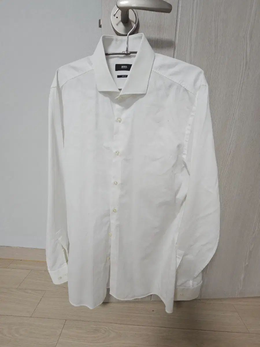 ボス 白 シャツ スリムフィット