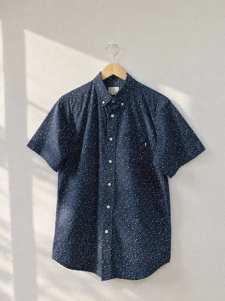 (正規品) OBEY オベイ メンズ ネイビー ドット コットン 半袖 シャツ m 100-1