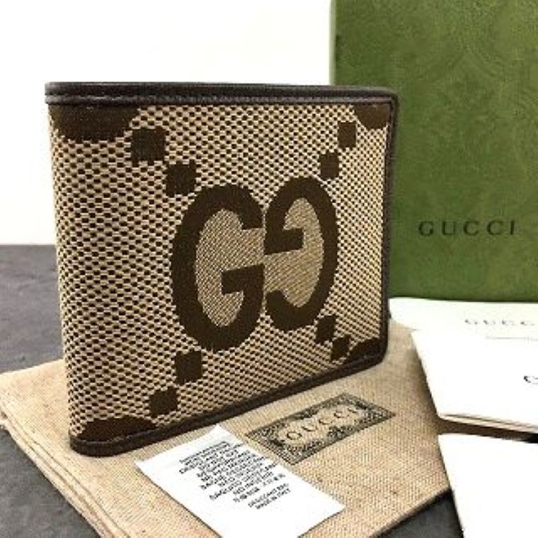 送料込み！ 極美品 GUCCI 二つ折り札入れ 699308 ジャンボGG 580