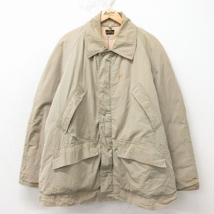 XL/古着 長袖 ビンテージ ダウン ジャケット メンズ 40年代 40s ラグラン ベージュ【spe】 26apr24