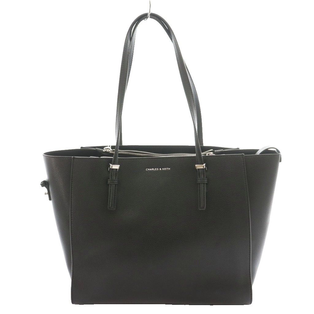 チャールズ&キース CHARLES&KEITH タグ付き クラシックダブルハンドル