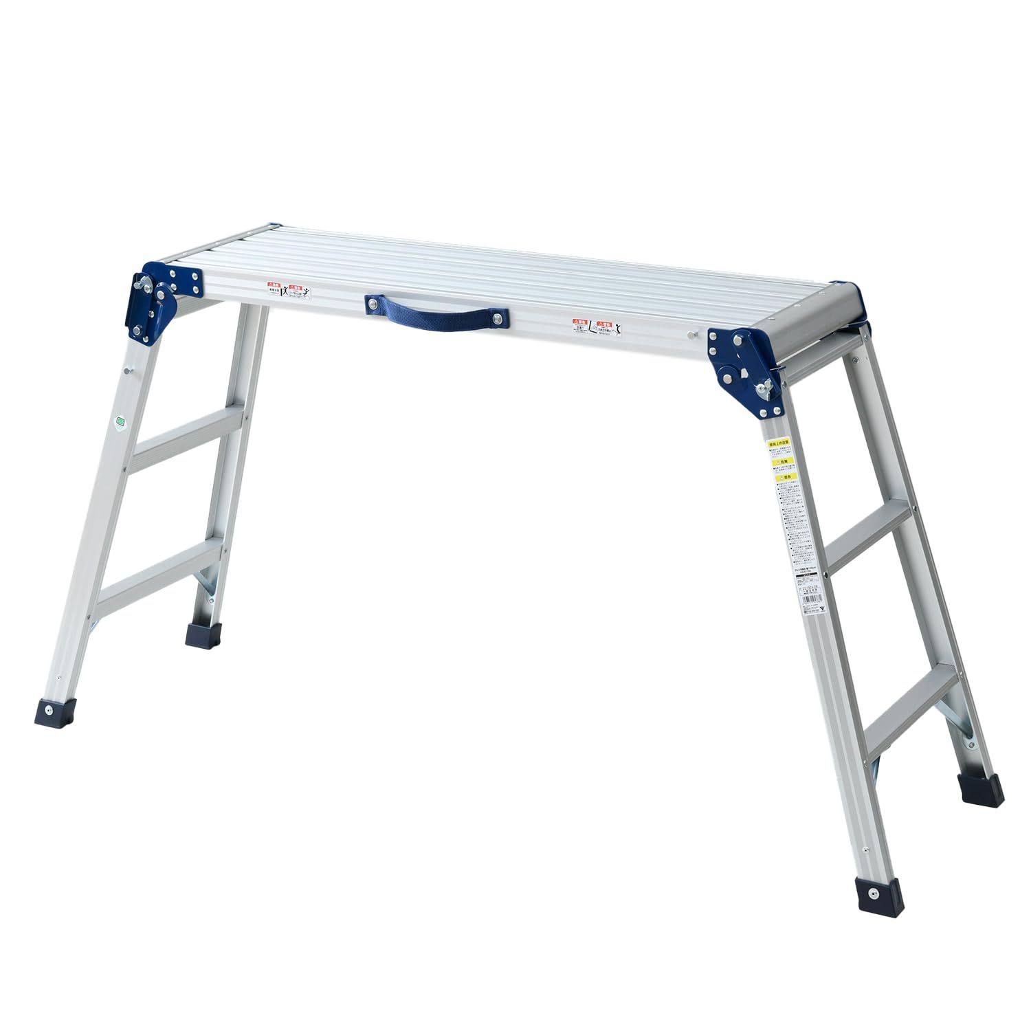 山善(YAMAZEN) 踏み台 脚立 洗車台 (高さ74cm/天板幅100cm×奥行30cm) ワンタッチロック機能 天板幅広タイプ 折り畳み 洗車 アルミ 足場台 軽量 3段 KA-E100Y 8326a016