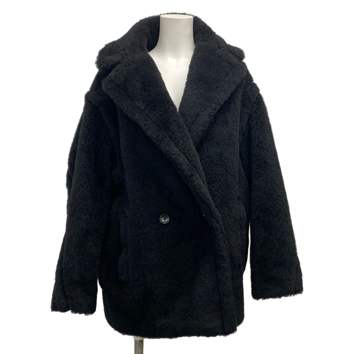 Max Mara(マックスマーラ) コート サイズS レディース美品 テディベア 25110810416 黒 長袖/冬 ウール、アルパカ