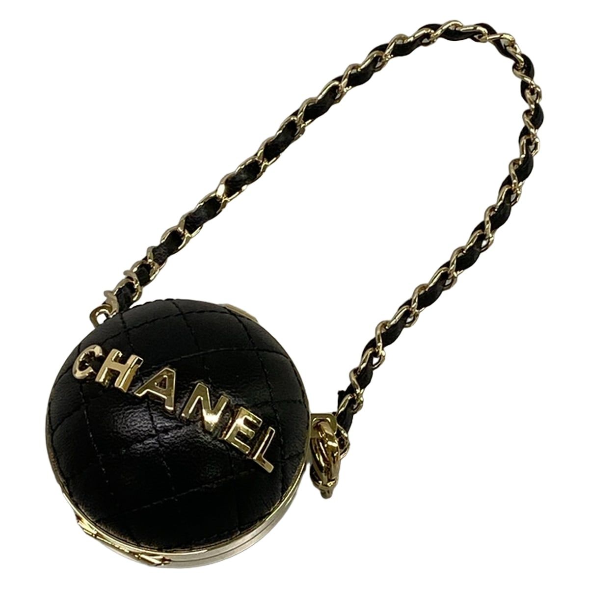 CHANEL(シャネル) キーホルダー(チャーム) - AP4945 黒×ゴールド ゴールド金具 ラムスキン