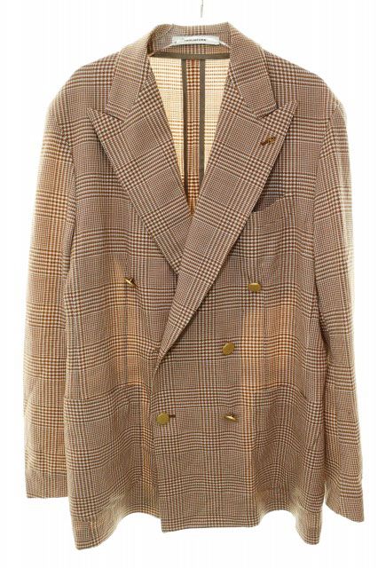タリアトーレ TAGLIATORE JACKET SIZE 48 ウール ダブル テーラード ジャケット イタリア製 チェック柄 【ブランド古着ベクトル】【中古】●260521