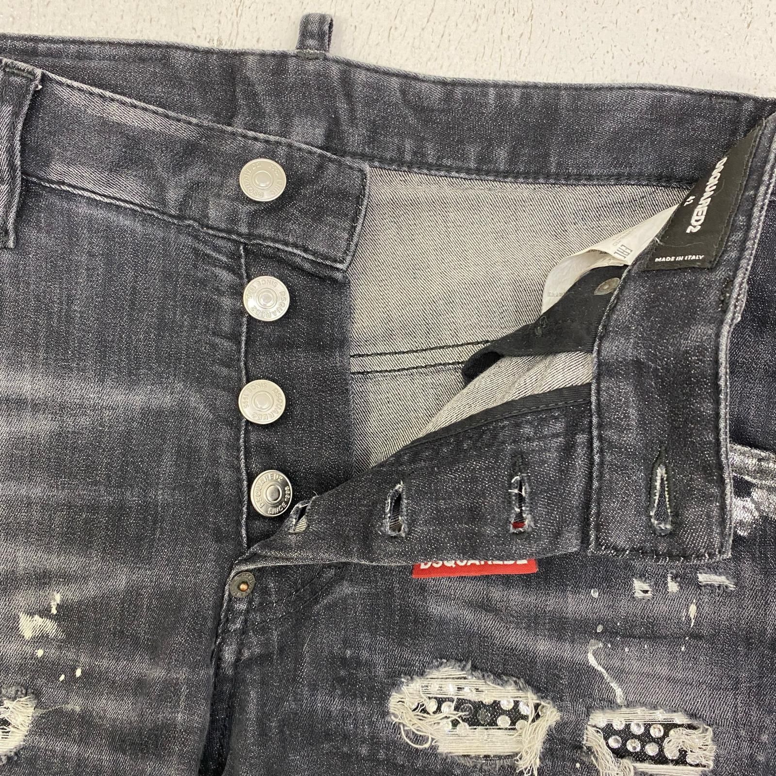 【加古川店】 中古 DSQUARED2 | ディースクエアード デニムパンツ super twinky jean  国内正規品 s74lb0919 s30503 ブラック サイズ：42 【108】 加古川店】 中古 DSQUARED2 | ディースクエアード デニムパンツ super