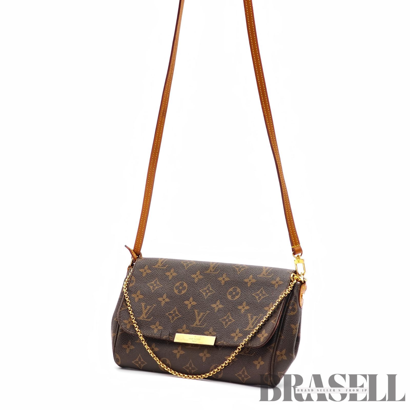 LOUIS VUITTON モノグラム フェイボリットMM M40718 バッグ ショルダーバッグ フラップバッグ ブラウン レディース ショルダーストラップ