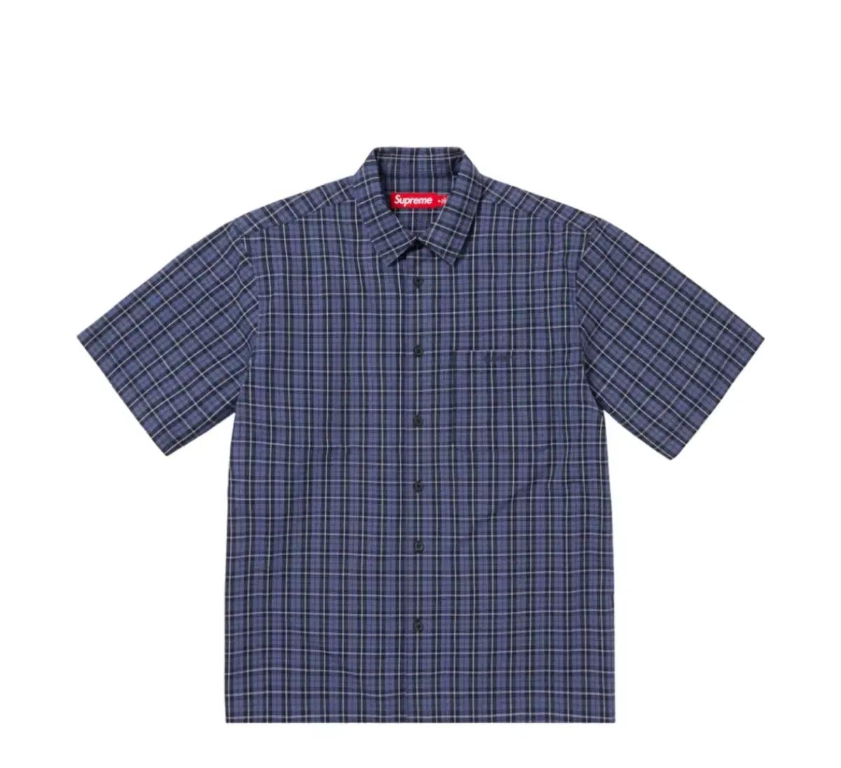 L購入 シュプリーム 24ss ルーズフィット ミニ プレイド シャツ ネイビー