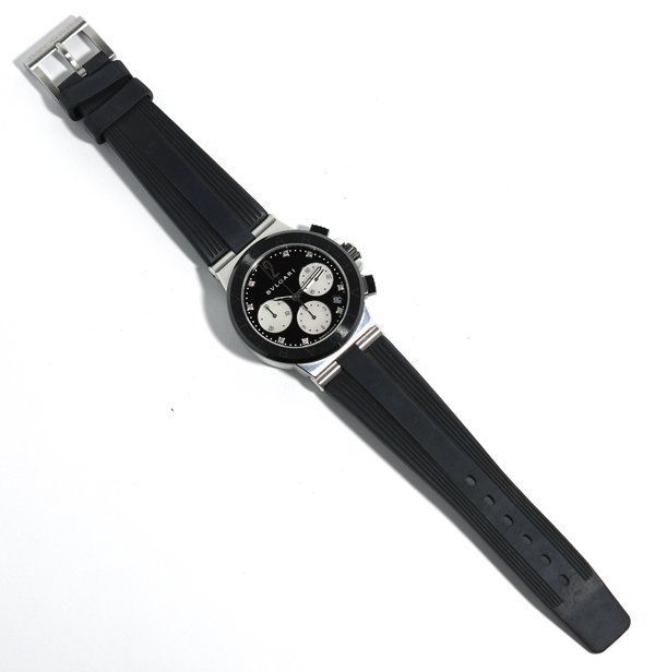 美品 BVLGARI ブルガリ ディアゴノ DG37SCCH クロノグラフ 8Pダイヤ 自動巻き メンズ