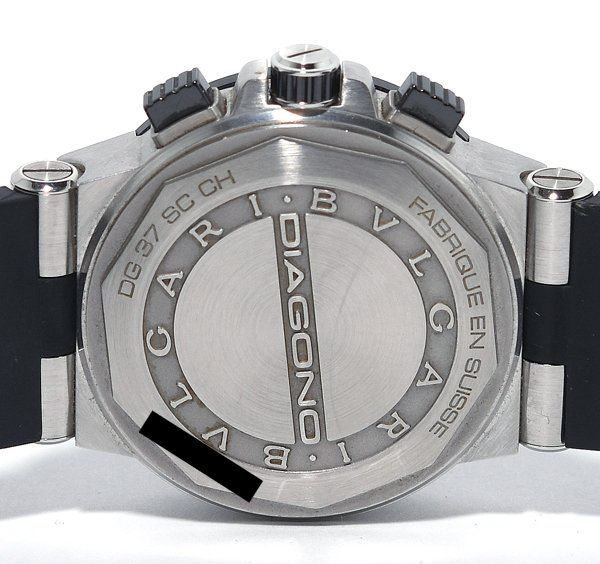 美品 BVLGARI ブルガリ ディアゴノ DG37SCCH クロノグラフ 8Pダイヤ 自動巻き メンズ