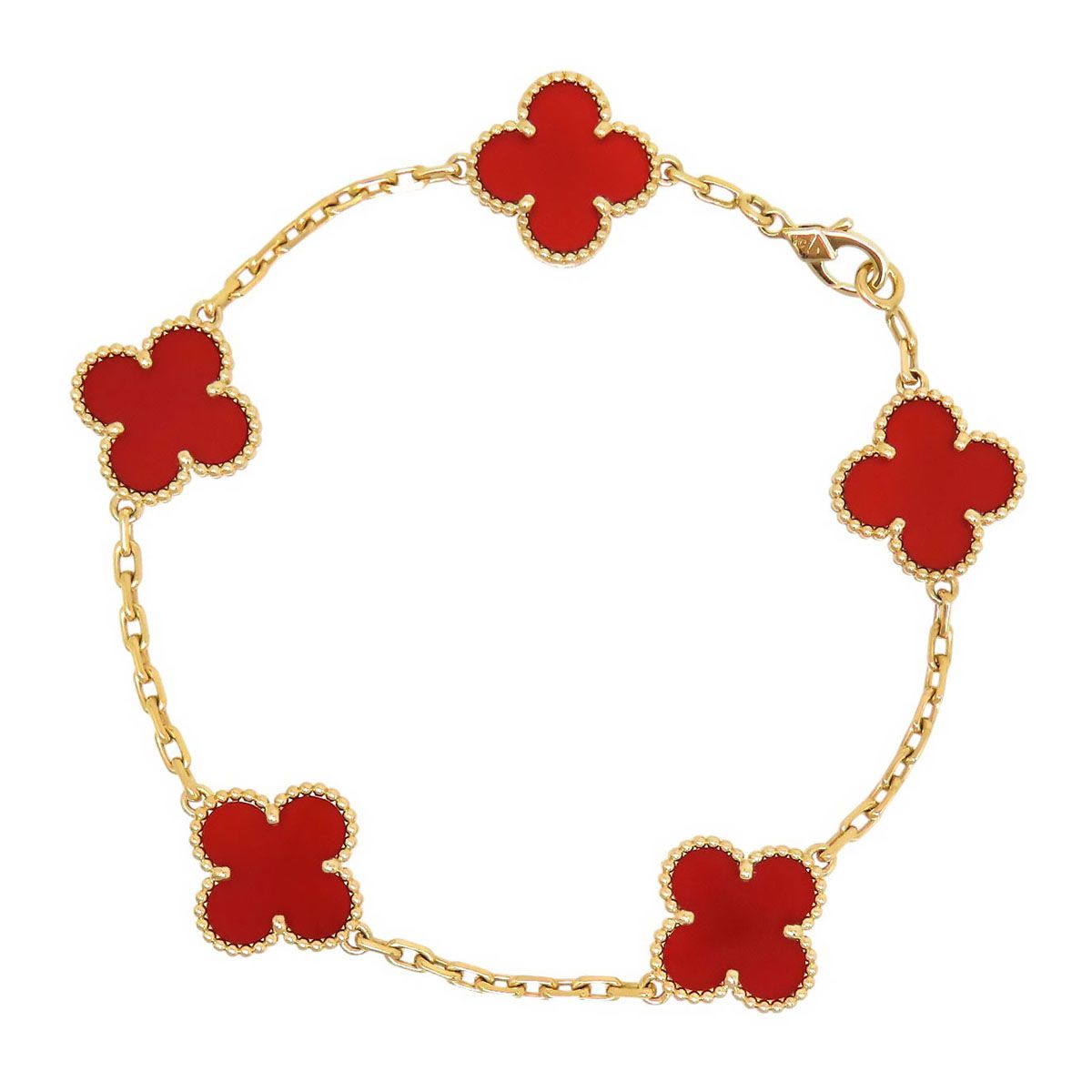 ヴァンクリーフ＆アーペル ヴィンテージ アルハンブラ ブレスレット 5P #18 VCARD35500 Au750 (K18YG) レディース Van Cleef & Arpels【中古】 【ジュエリー】