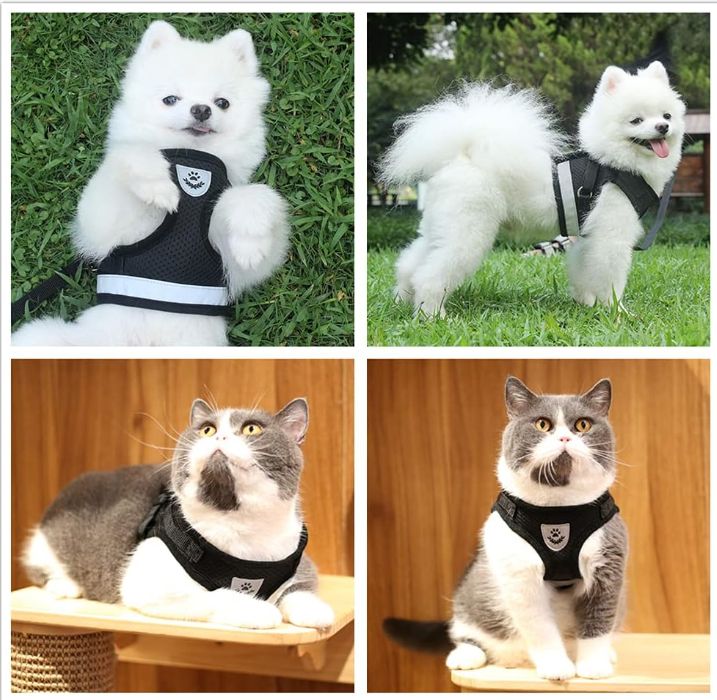 M/Lサイズのみ メッシュ 犬用 ハーネス 胴輪 反射材料付き リード