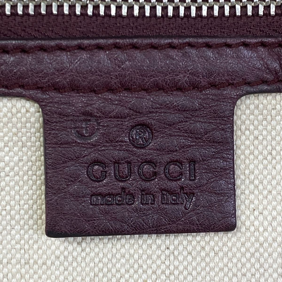 GUCCI(グッチ) トートバッグ バンブー/GG柄 246860 ベージュ×ダークブラウン×ボルドー レザー