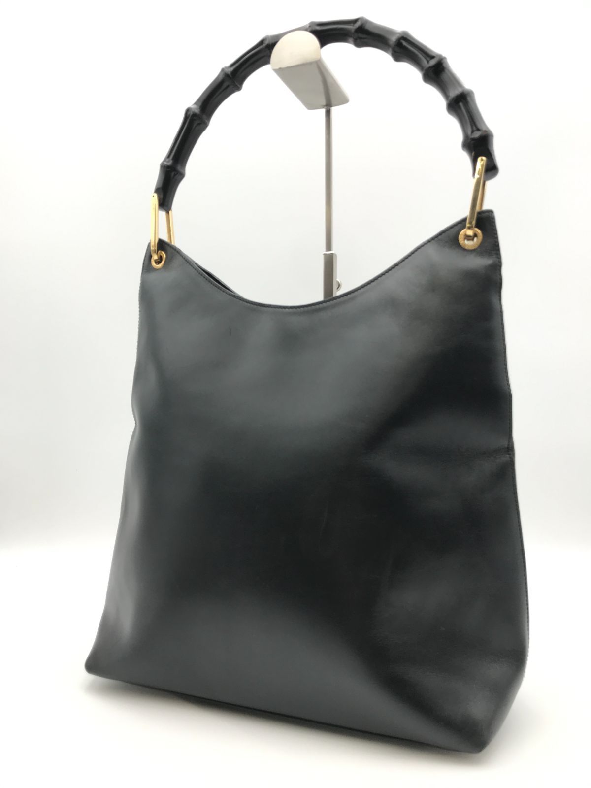 GUCCI　グッチ　ハンドバッグ　ワンハンドル　セミショルダーバッグ　レザー　バンブー　ブラック系　1888 8,496円