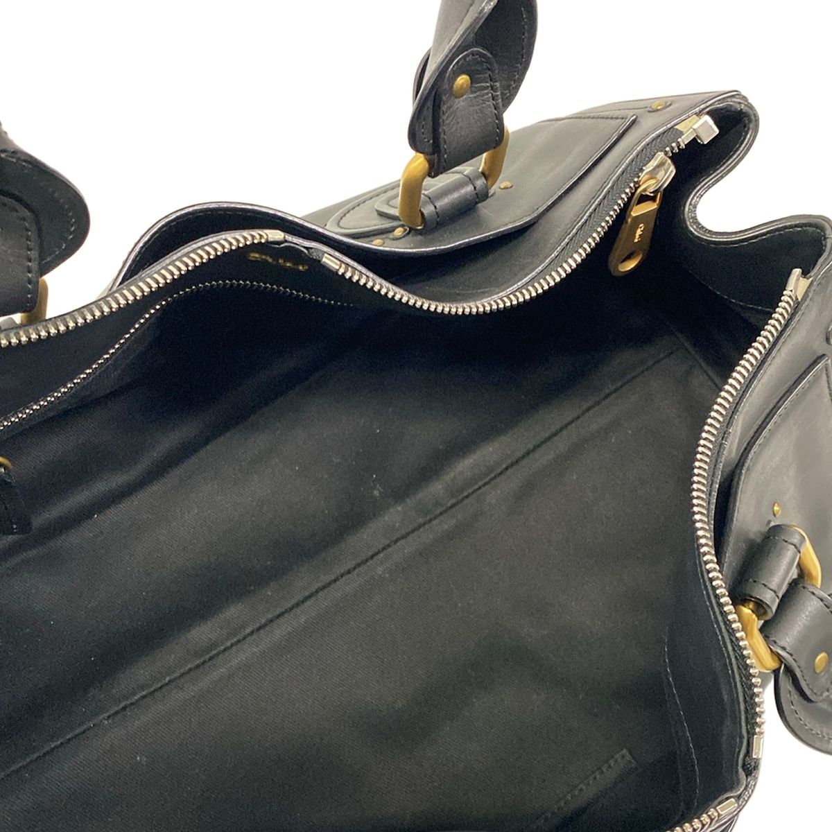 Chloe(クロエ) ハンドバッグ オーロラ 黒 レザー Chloe(クロエ) ハンドバッグ オーロラ 黒 レザー