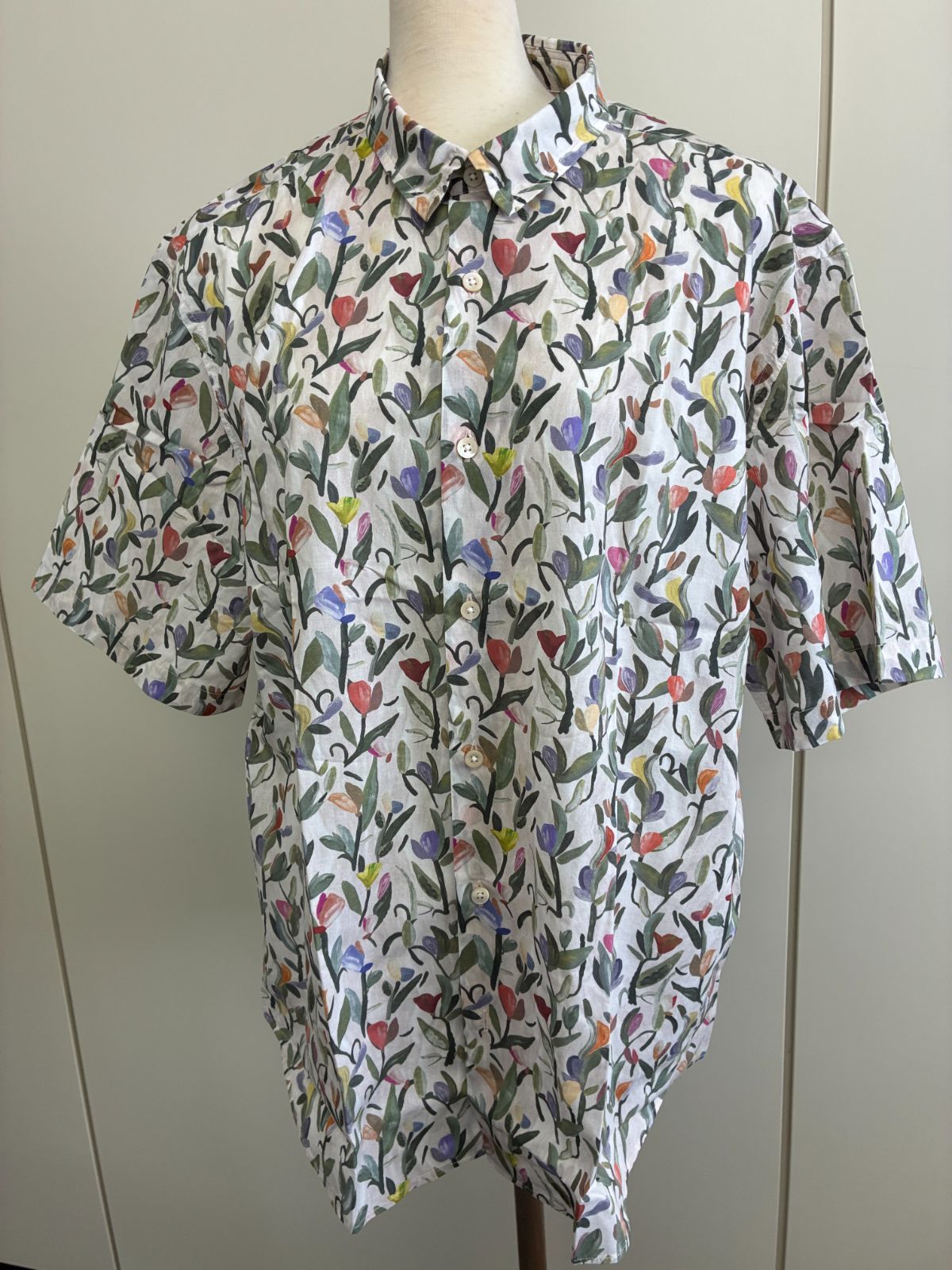 【クリーニング済】Paul Smith COLLECTION ポールスミスコレクション フラワー総柄 半袖　XL 7,546円