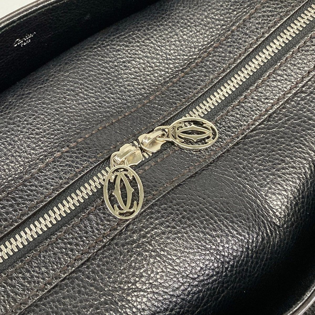 Cartier(カルティエ) ハンドバッグ マルチェロ ドゥ カルティエ ボウリングバッグ 黒 レザー Cartier(カルティエ) ハンドバッグ マルチェロ ドゥ カルティエ ボウリングバッグ 黒 レザー