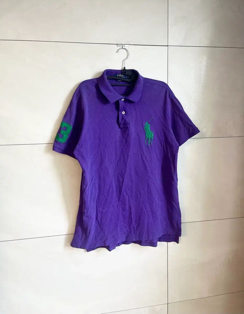 POLO RALPH LAUREN ポロラルフローレン ビックポニー 半袖 カラーTシャツ パープル L POLO RALPH LAUREN ポロラルフローレン ビックポニー 半袖 カラーTシャツ パープル L