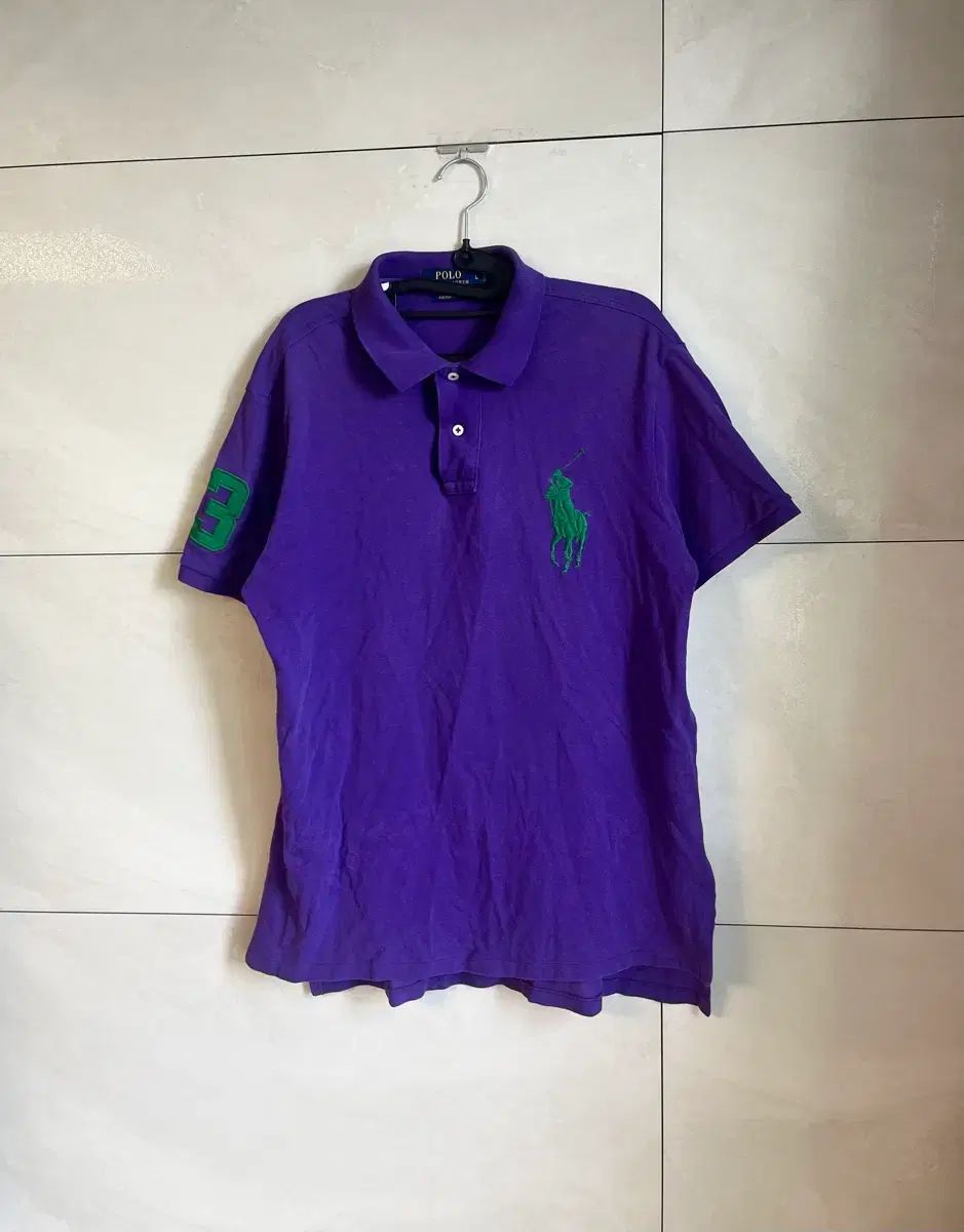 POLO RALPH LAUREN ポロラルフローレン ビックポニー 半袖 カラーTシャツ パープル L POLO RALPH LAUREN ポロラルフローレン ビックポニー 半袖 カラーTシャツ パープル L