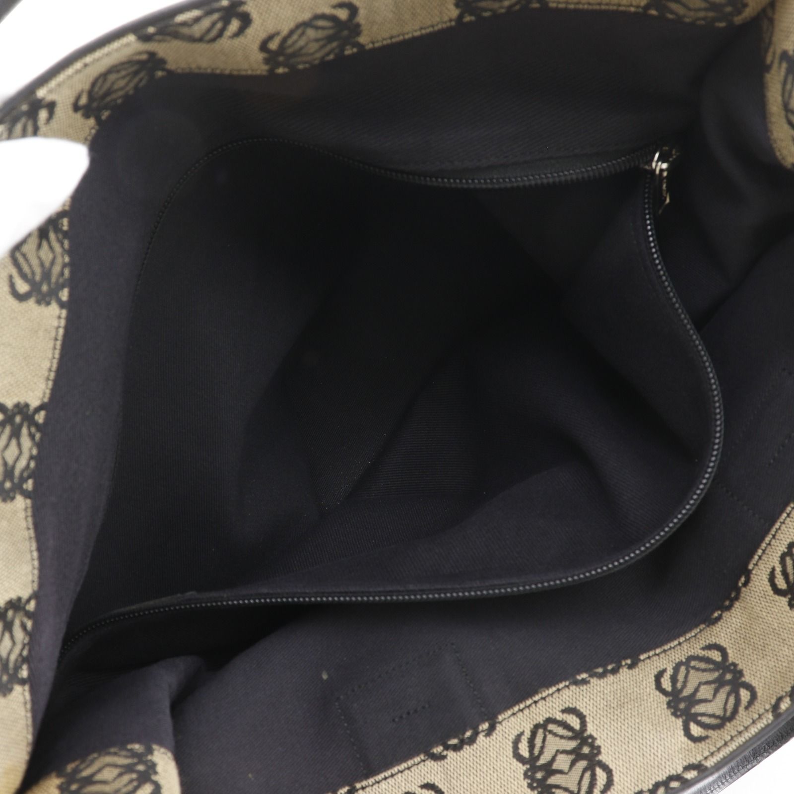 【LOEWE】ロエベ アナグラム キャンバス×レザー グレー ユニセックス トートバッグ
