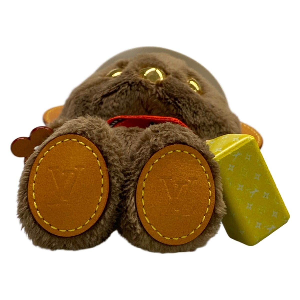LOUIS VUITTON(ルイヴィトン) キーホルダー(チャーム)美品 バッグチャーム・LV ルイ ベア M03176 レッド フェイクファー