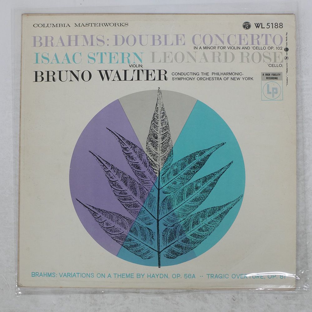 国内盤 WALTER/BRAHMS DOUBLE CONCERTO IN A MINOR/WESTMINSTER WL5188