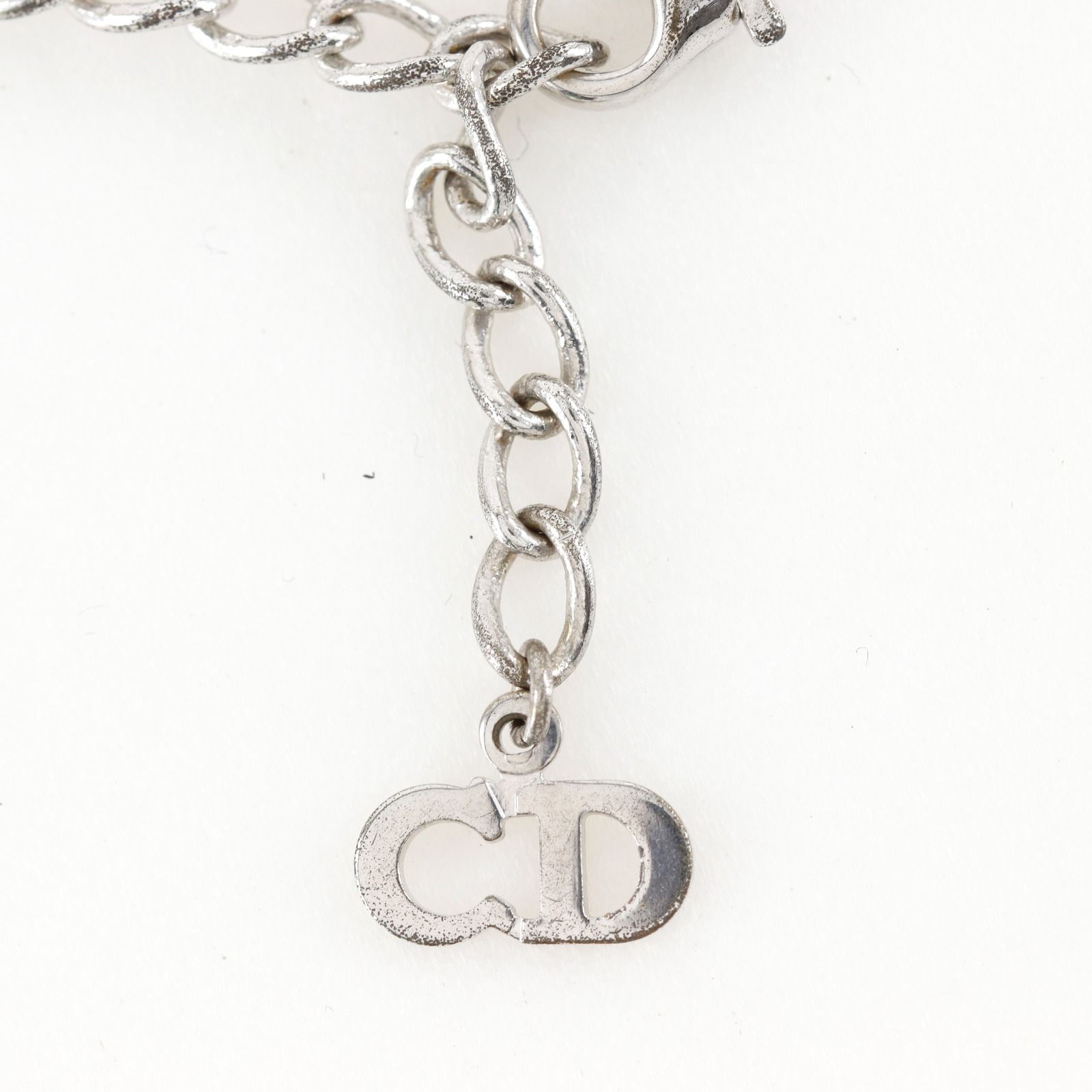 【Dior】クリスチャンディオール Dロゴ 金属製 シルバー レディース 7.4g ネックレス
