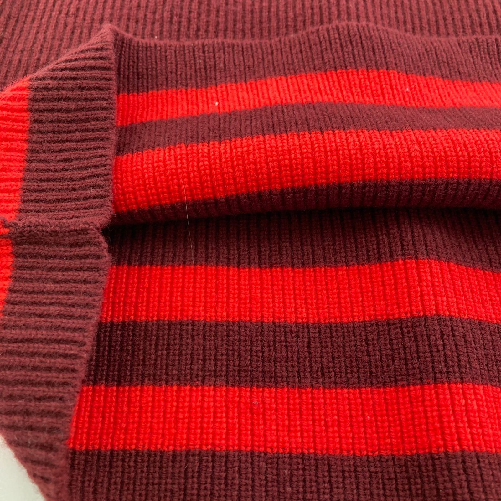 Maison Margiela(メゾン・マルジェラ)　セーラーカラー　ボーダーニット　サイズＭ　レッド