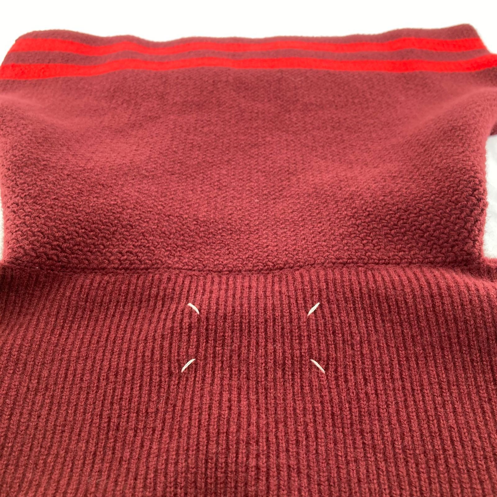 Maison Margiela(メゾン・マルジェラ)　セーラーカラー　ボーダーニット　サイズＭ　レッド