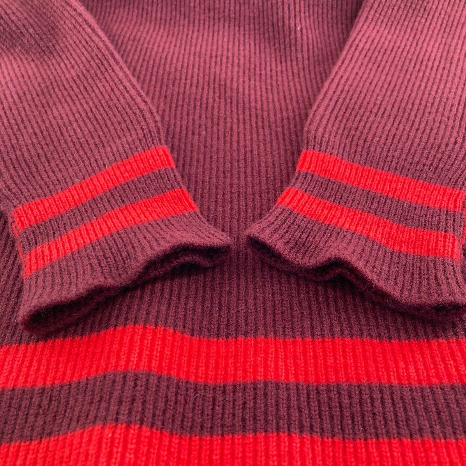 Maison Margiela(メゾン・マルジェラ)　セーラーカラー　ボーダーニット　サイズＭ　レッド