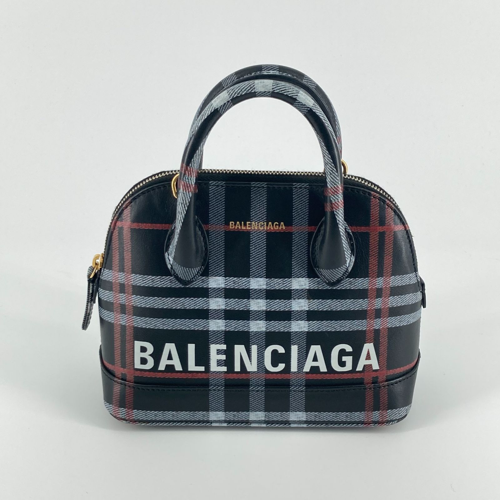BALENCIAGA(バレンシアガ)　ビルトップハンドル　528147　XXS　2WAY　チェック柄　ハンドバッグ　マルチカラー