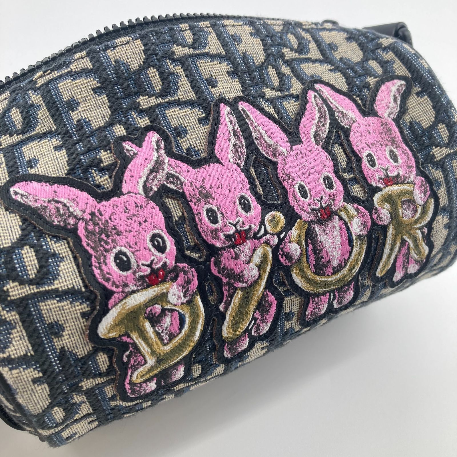 Christian Dior(クリスチャン・ディオール）オブリーク　ラビット　ミニローラー　ショルダーバッグ　グレー