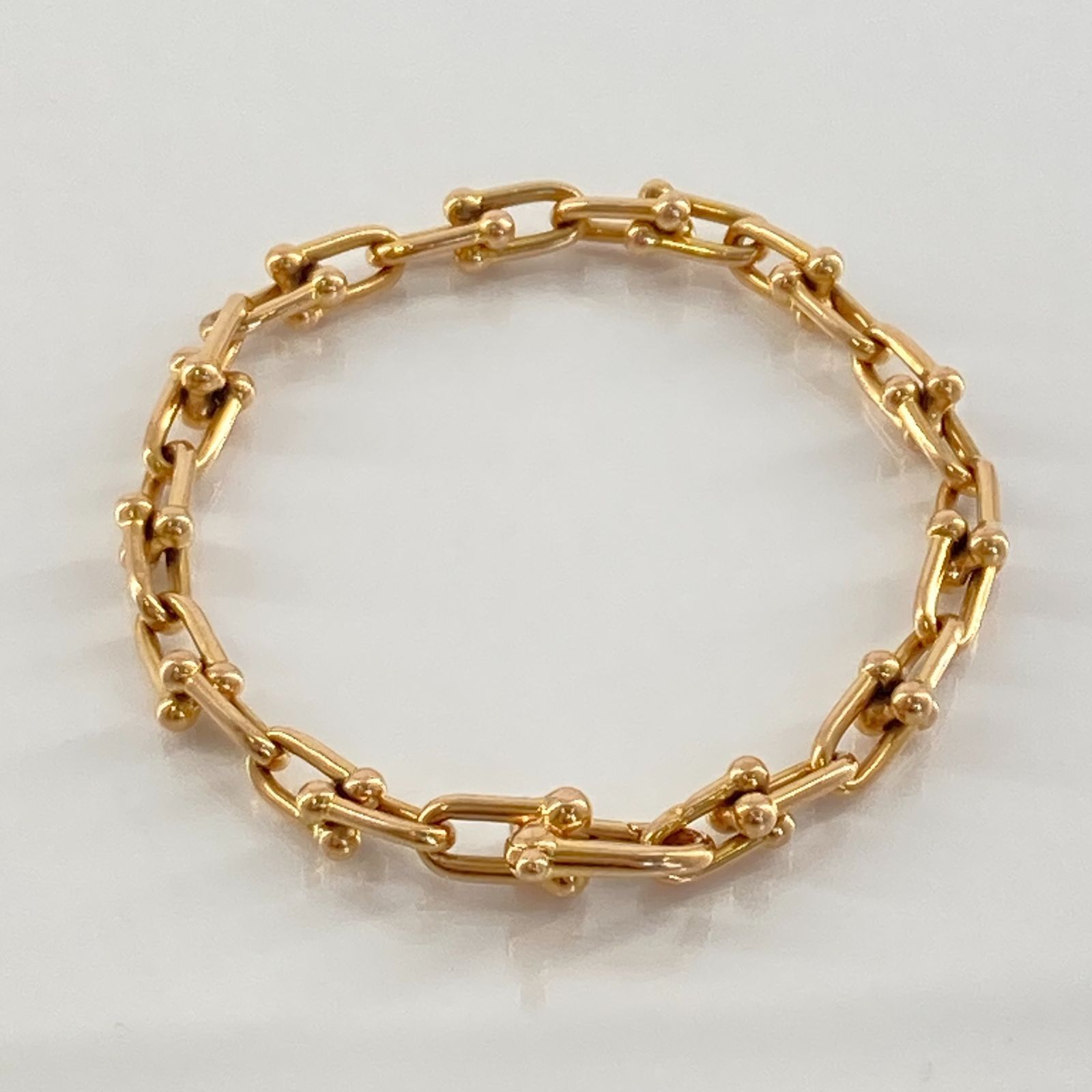 TIFFANY＆CO(ティファニー)　ハードウェア　スモールリンク　ブレスレット　Au750（YG）　16.1g　ゴールド
