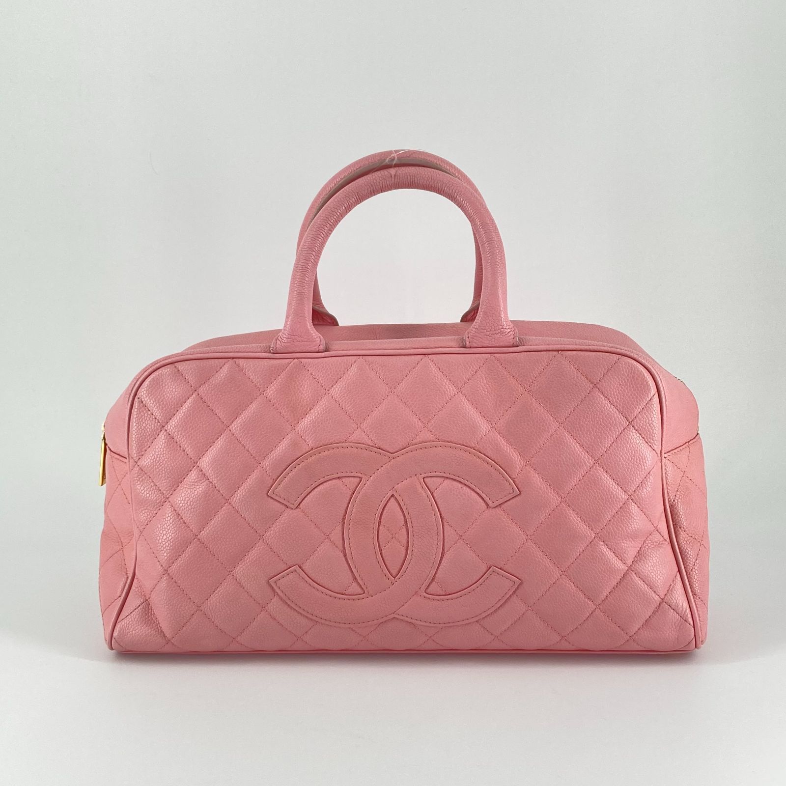 CHANEL（シャネル）キャビアスキン　ミニ　ボストン　バッグ　ハンドバッグ　8番台　ピンク