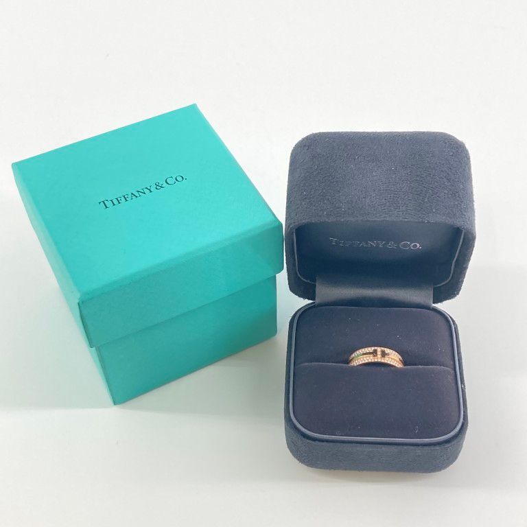 TIFFANY&Co.（ティファニー）　Tワイド　パヴェダイヤ　Au750　リング・指輪　ゴールド
