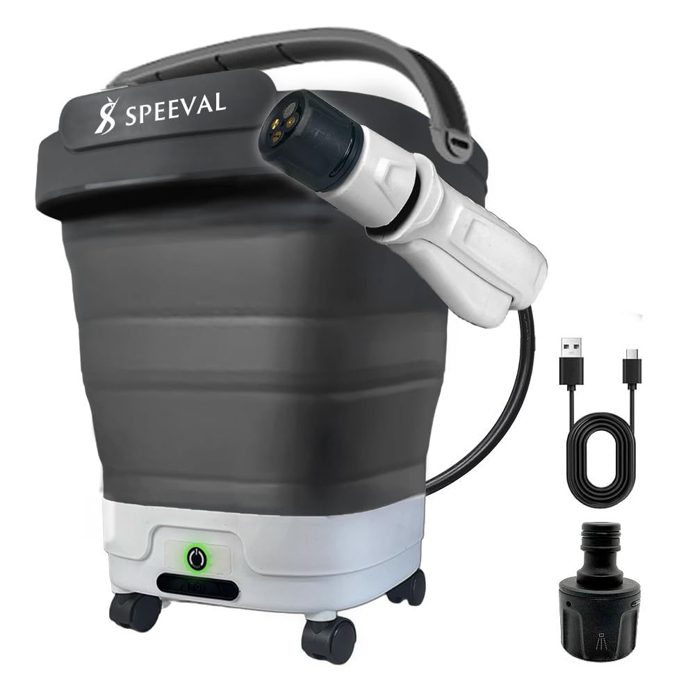 SPEEVAL スマートウォッシュ 高圧洗浄機 コードレス 充電式 タンク式 コンパクトコード＆水道接続不要 USB充電 バッテリー内蔵 PSE認証済み 大容量 12L 洗車 玄関 ベランダ 窓 網戸 墓石掃除 自転車 洗車 掃除 アウトドア fd6229a5