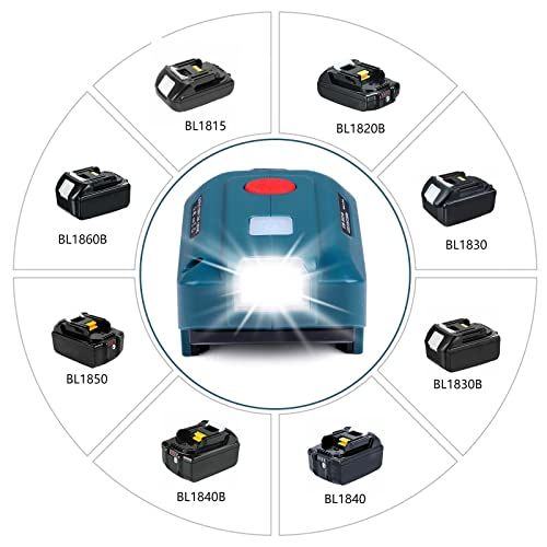 EID 150w マキタバッテリーインバーター+マキタ18Vバッテリー 変換アダプター AC100-120V 150W 電圧保護 省エネルギー マキタバッテリーインバーター マキタ18v バッテリー 対応 LED 2-USB/ライト付き 車中 c280da4e