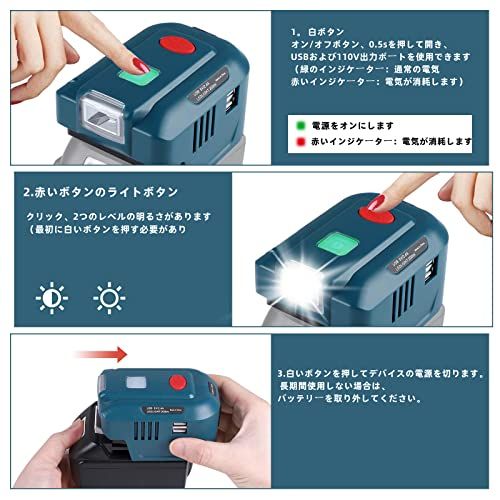 EID 150w マキタバッテリーインバーター+マキタ18Vバッテリー 変換アダプター AC100-120V 150W 電圧保護 省エネルギー マキタバッテリーインバーター マキタ18v バッテリー 対応 LED 2-USB/ライト付き 車中 c280da4e
