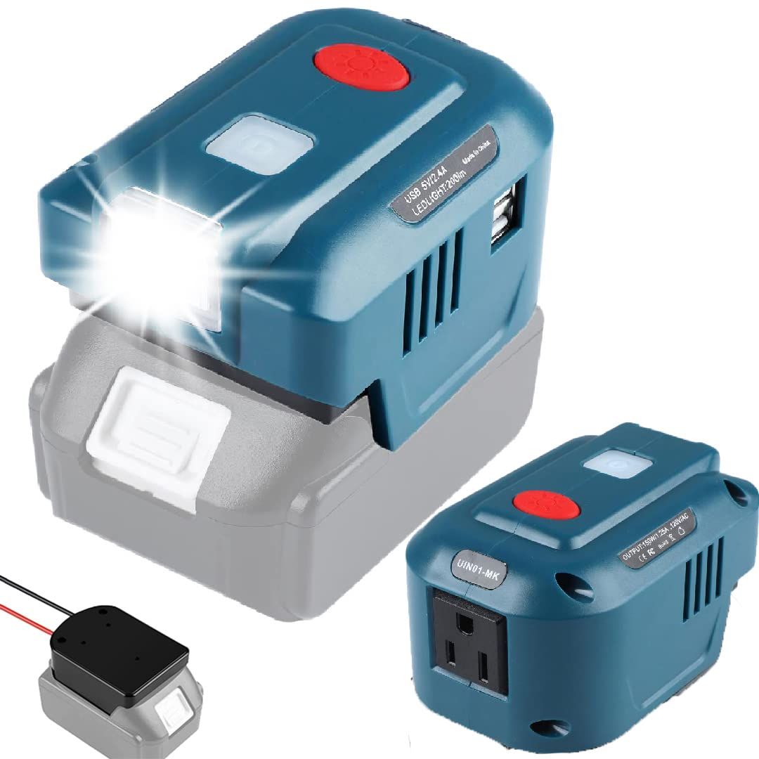 EID 150w マキタバッテリーインバーター+マキタ18Vバッテリー 変換アダプター AC100-120V 150W 電圧保護 省エネルギー マキタバッテリーインバーター マキタ18v バッテリー 対応 LED 2-USB/ライト付き 車中 c280da4e