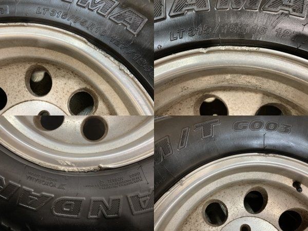 【YOKOHAMA GEOLANDAR M/T G003 LT315/75R16】夏タイヤ【ミッキートンプソン 16インチ 10J6HPCD139.7+25.4】バリ溝 ランクル等　(KTK717)