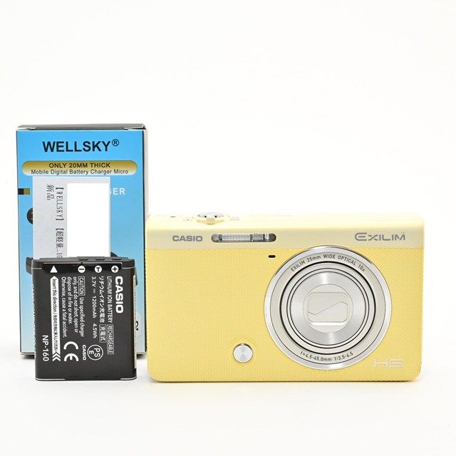 ＜美品＞ CASIO EXILIM EX-ZR70 YW イエロー｜デジタルカメラ｜コンパクトデジカメ｜動作良好｜外観非常に綺麗｜光学良好｜純正バッテリー・充電器付属｜安心の実用モデル